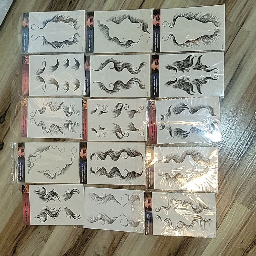 NWT Temporary Hair Tattoo Edges 15 Packs